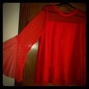 Beautiful red sheer top